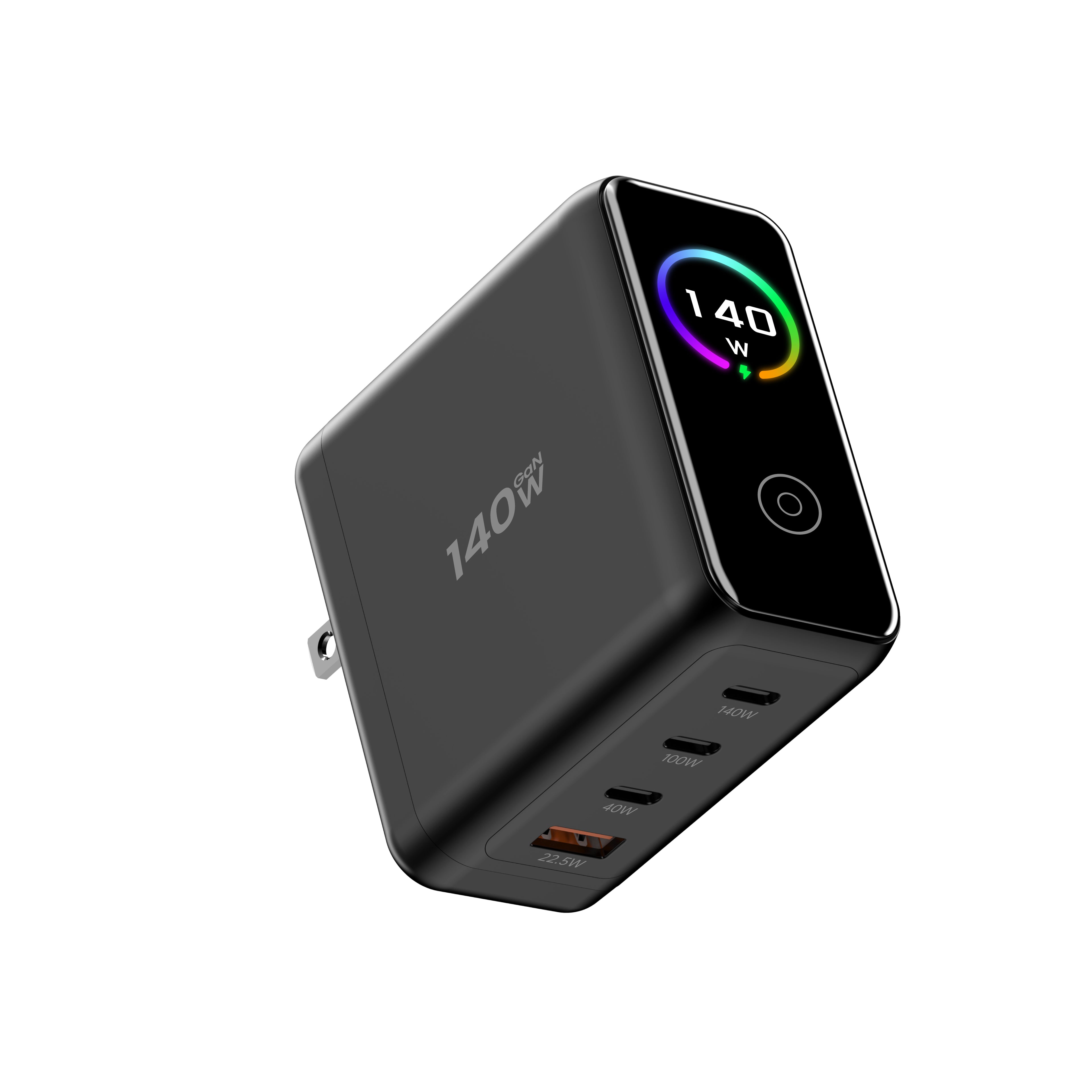 140w GaN Charger (4 Port) w/HD Display & Travel Adaptors