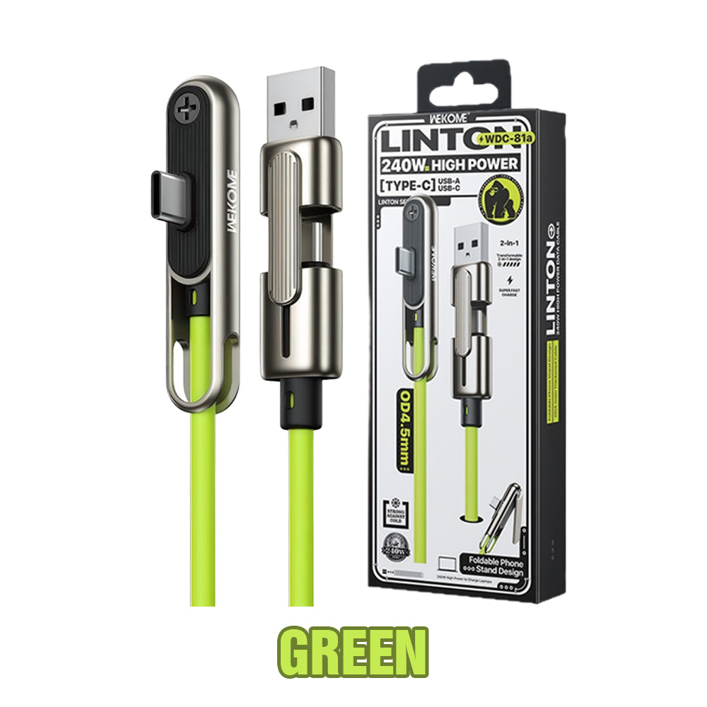 Flat USB-C Travel Cable with Stand